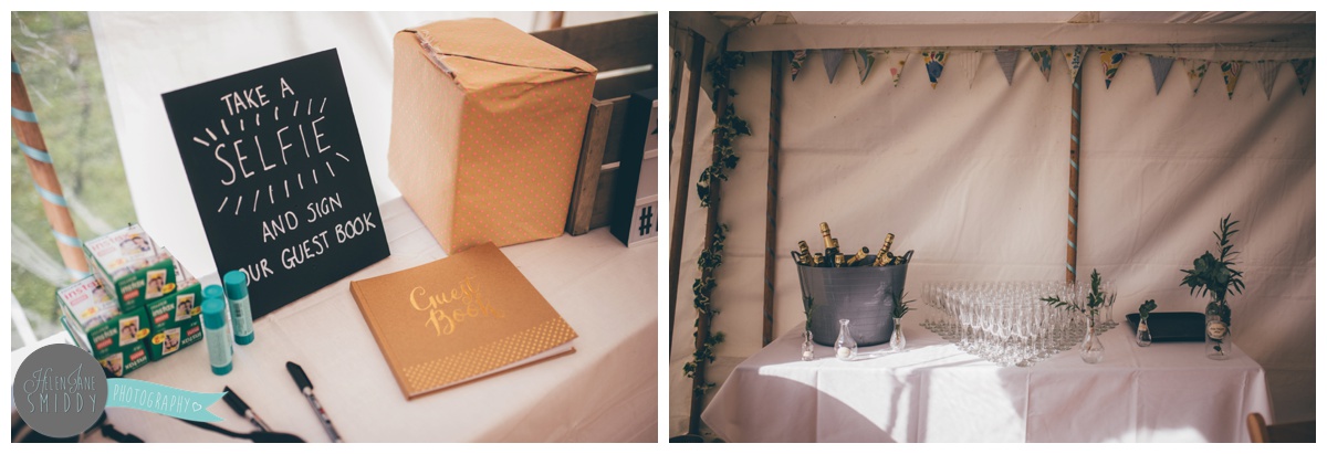 Beautiful wedding details in a marquee in Norfolk.