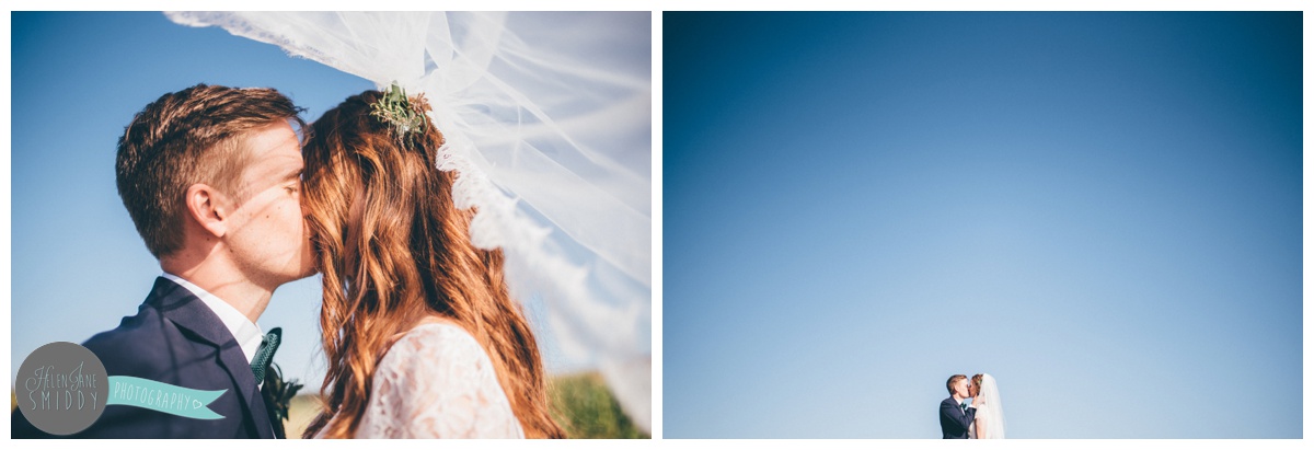 Stunning blue skies on a wedding day in Norfolk.