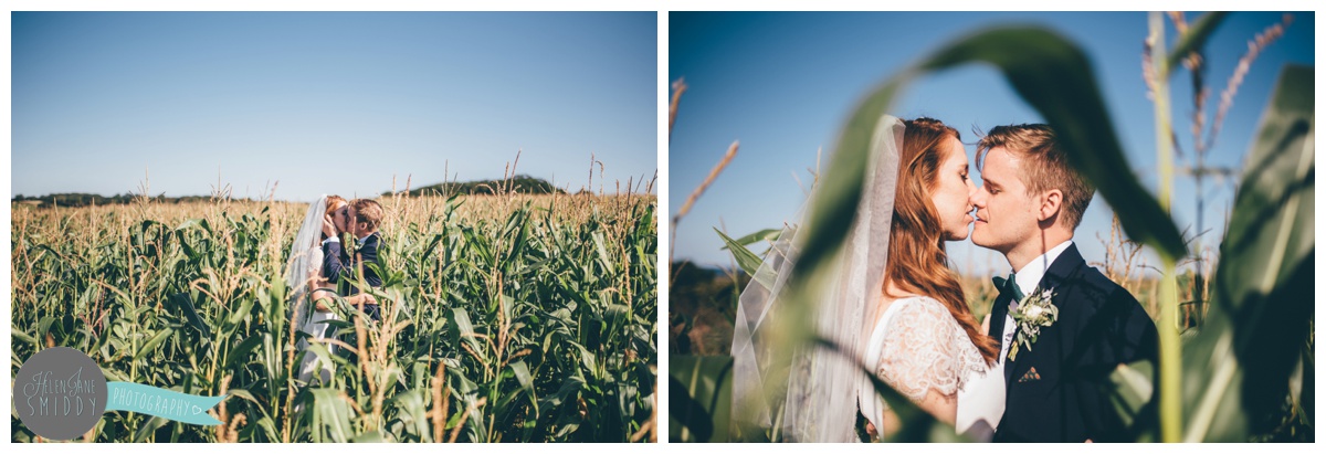 New husband and wife have their photographs taken by Cheshire wedding photographer.