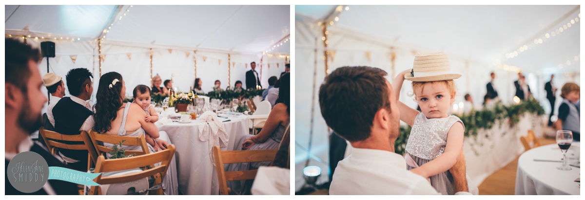 Wedding speeches shot by Cheshire wedding photographer at Barn Drift in Norfolk.