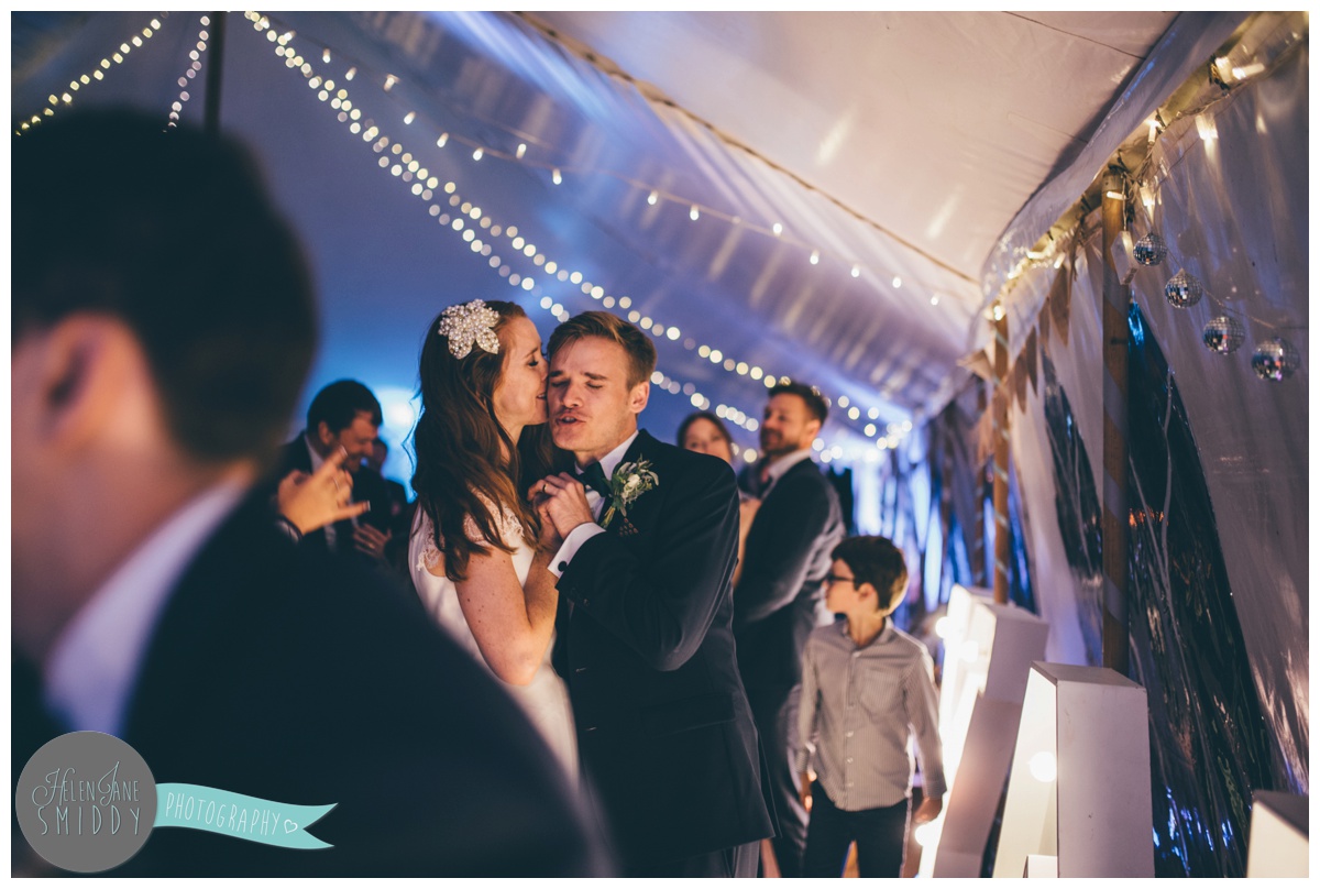 Wedding guests dancing at Barn Drift in Norfolk.