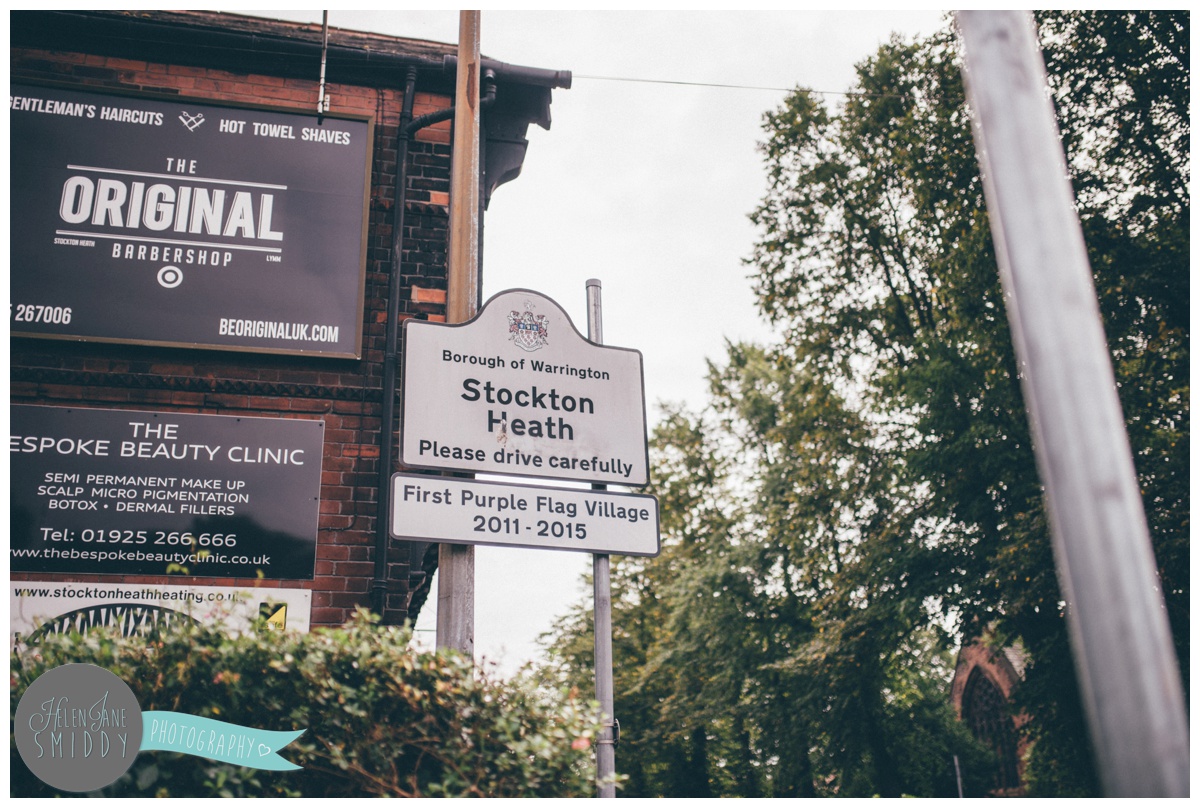 Sign of Stockton Heath town centre.