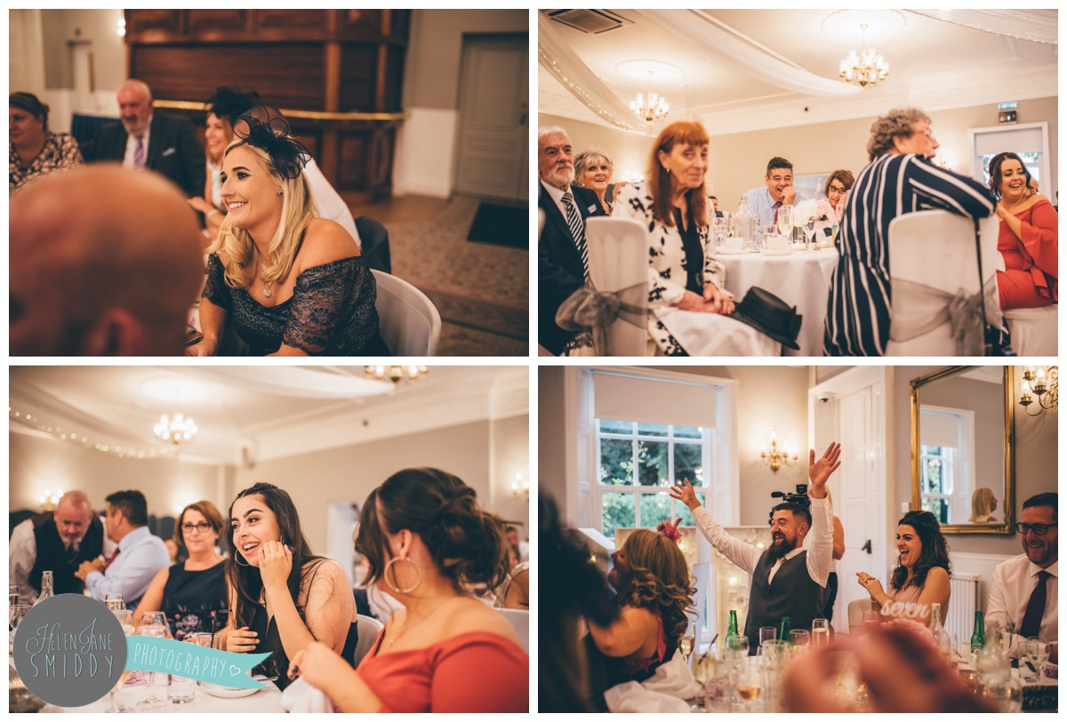 wedding speeches at Statham Lodge in Cheshire.