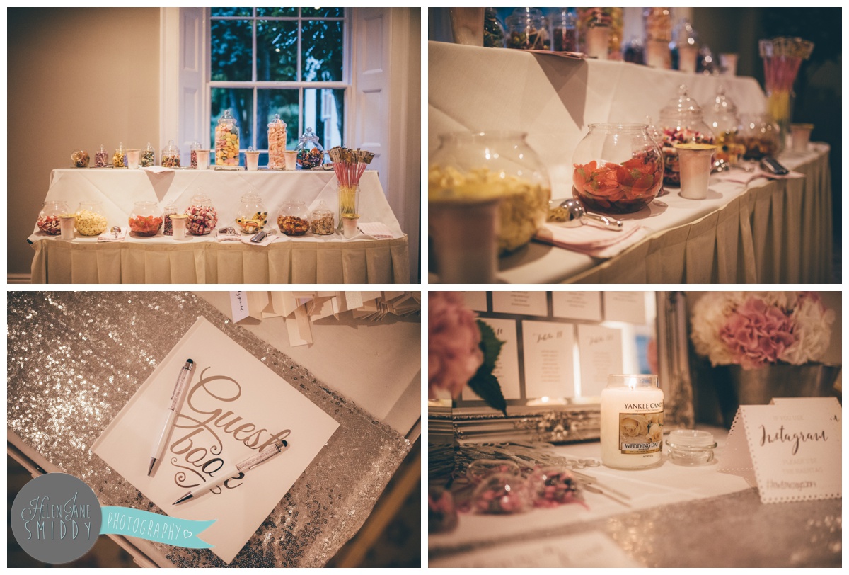 Details from the evening reception at Statham Lodge.
