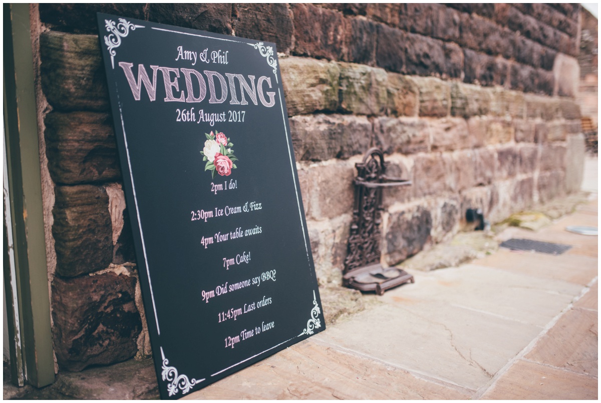 Rustic DIY details at The Ashes wedding barn in Staffordshire.