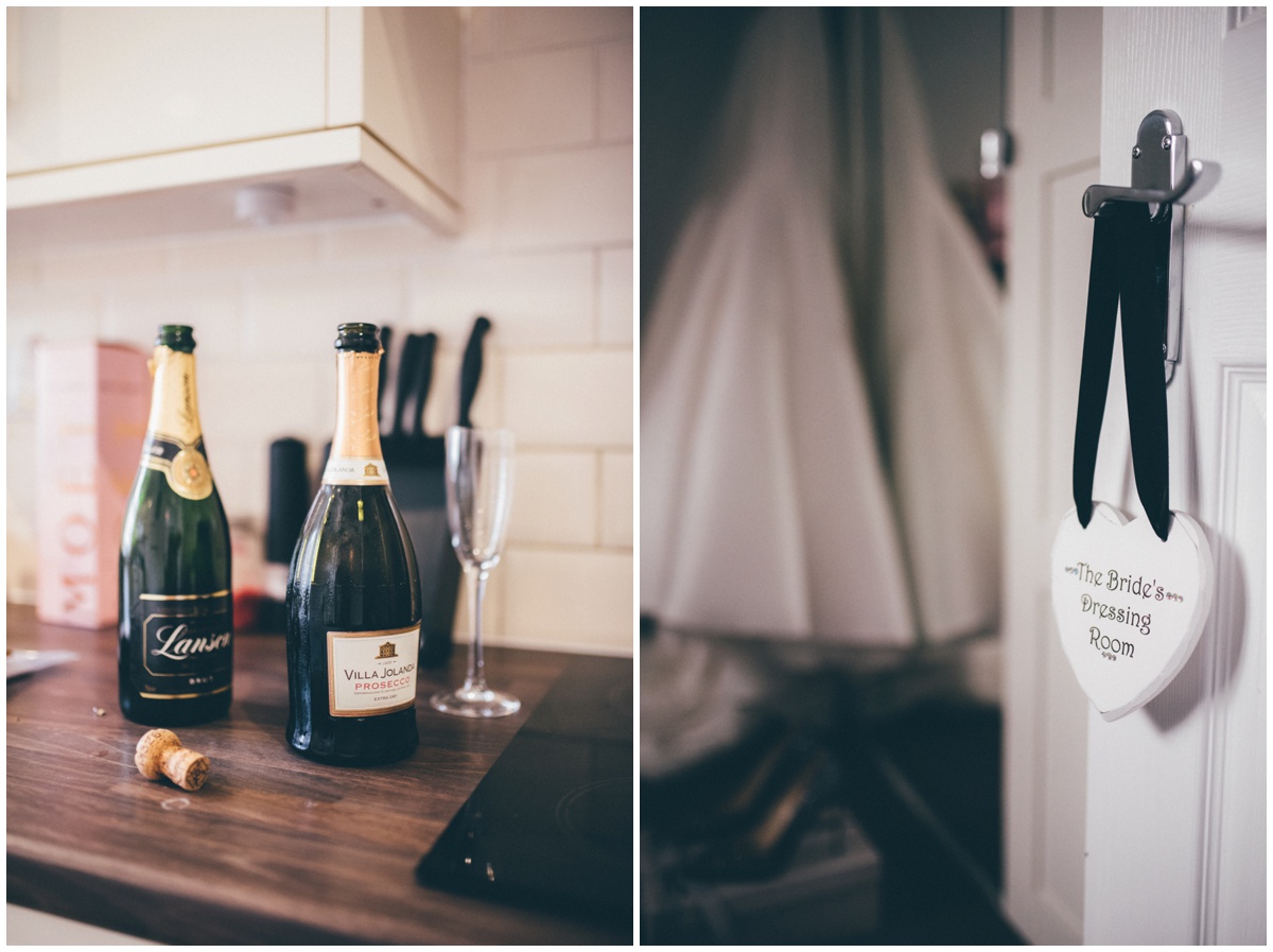 Details from the bride's house as she and her bridesmaids get ready for the Cheshire wedding.