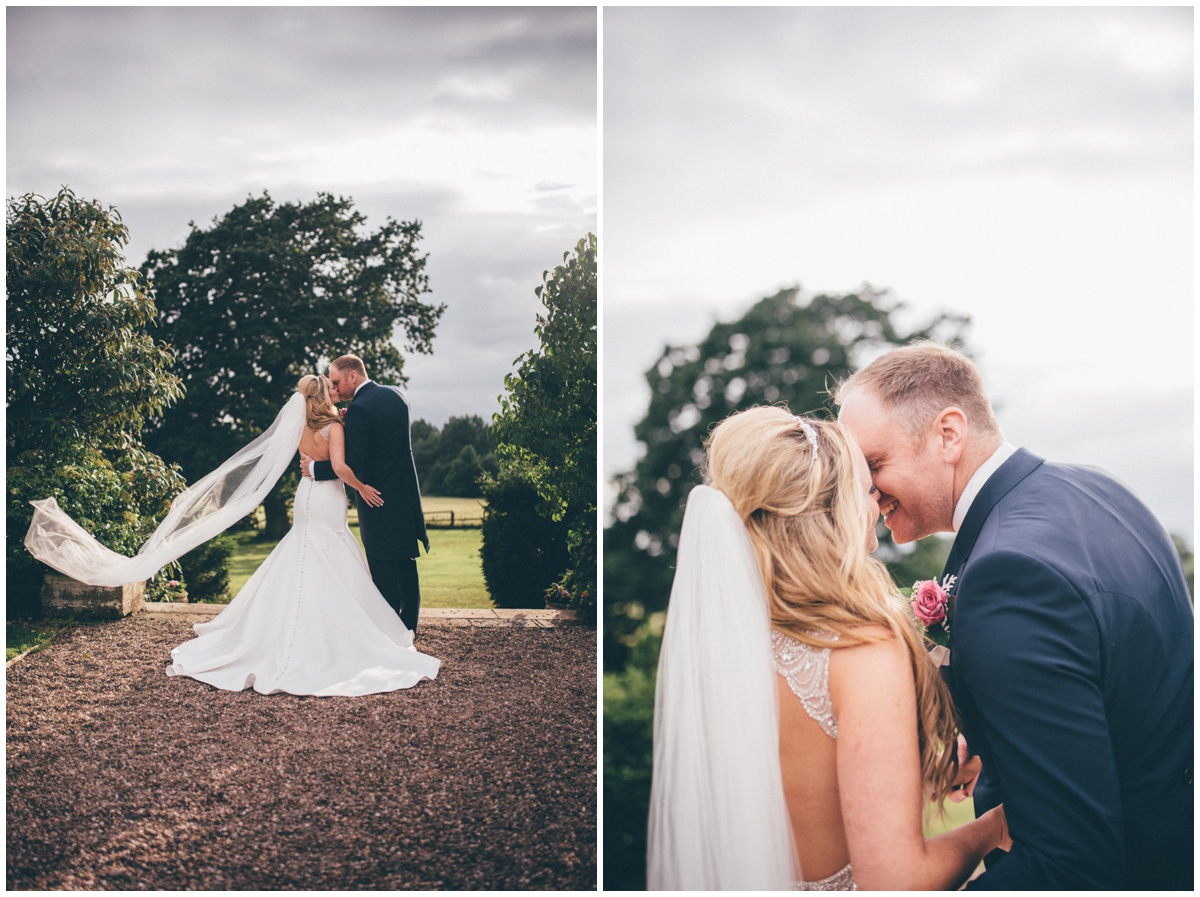 Couple portraits in the gardens at Willington Hall.