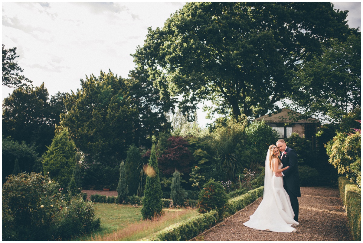 Couple portraits in the gardens at Willington Hall.