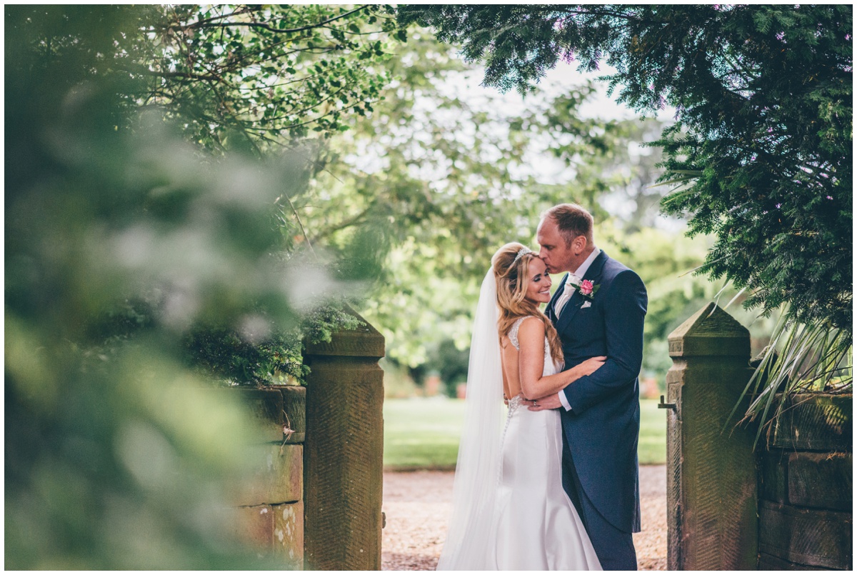 Couple portraits in the beautiful gardens at Willington Hall.