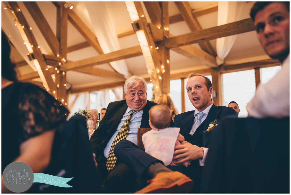 Wedding speeches at Bassmead Manor wedding barns.