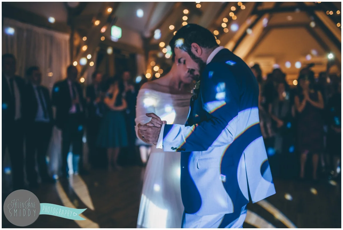 Cheshire wedding photographer captures First Dance at Bassmead Manor Barns.