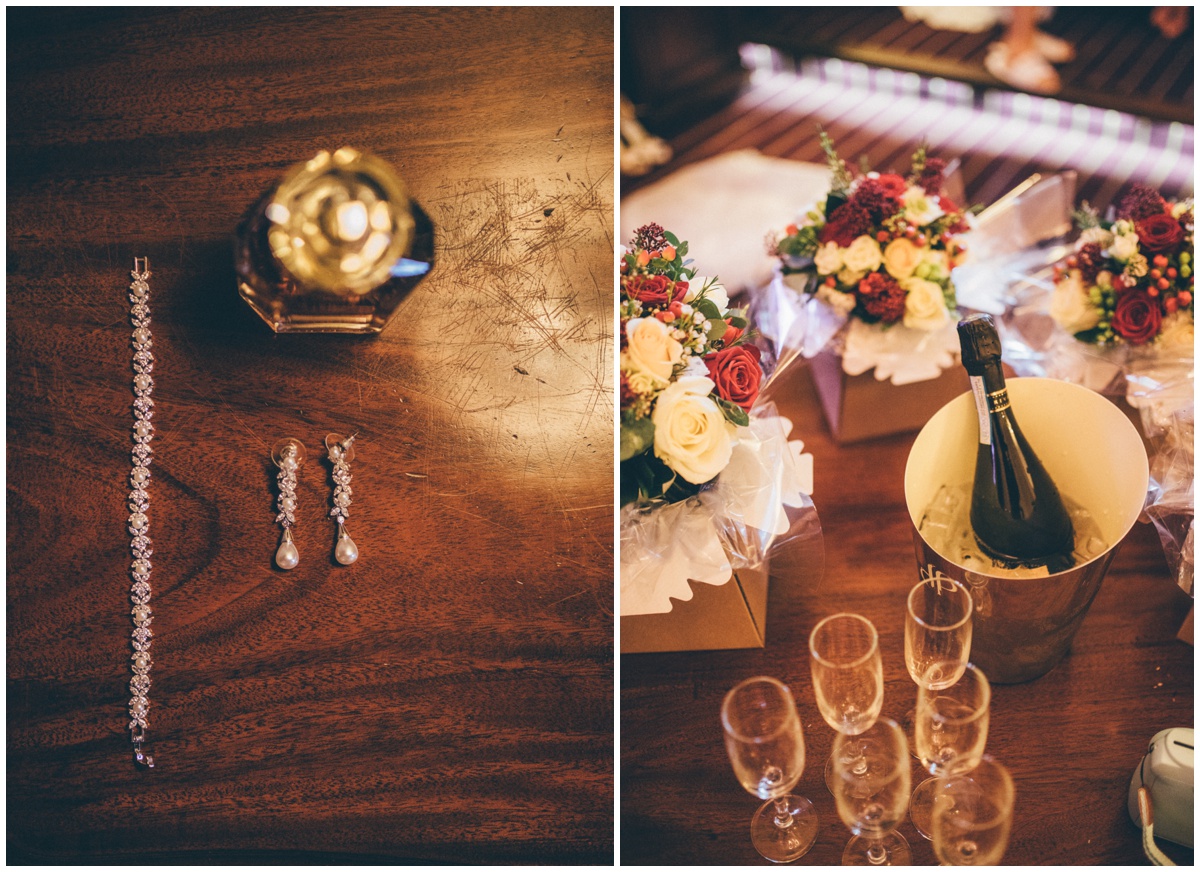 Beautiful bridal details on the morning of the wedding.