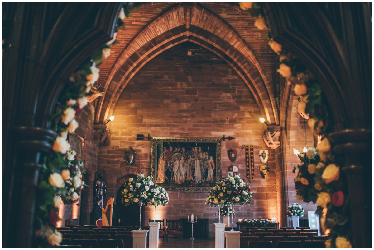 Stunning great hall at Peckforton Castle.