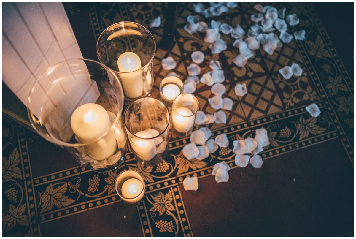 Ceremony details at Peckforton Castle.