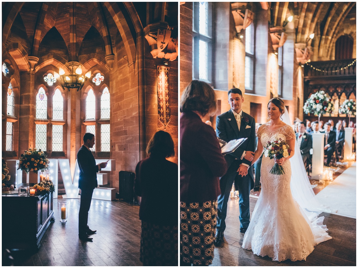 Ceremony at Peckforton Castle.