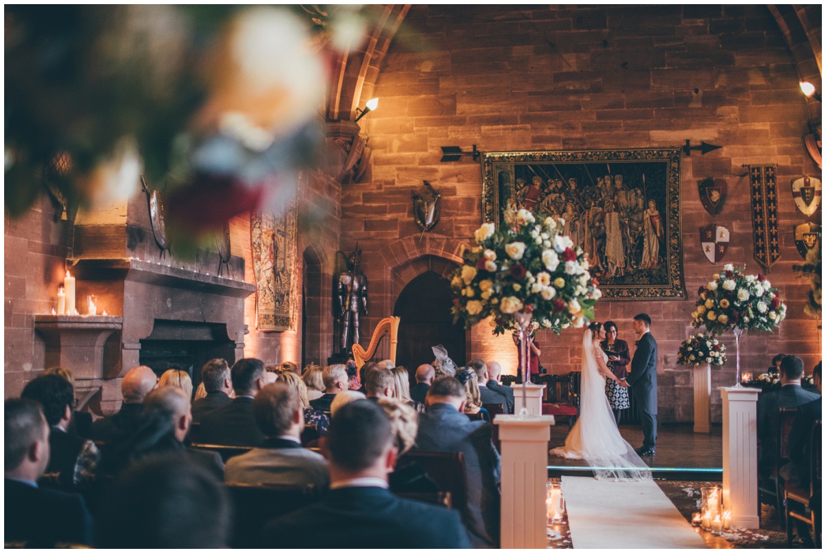 Pretty ceremony room at a Cheshire wedding.