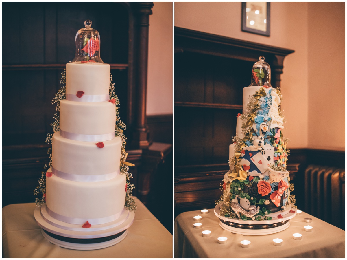 Incredible Disney themed wedding cake.