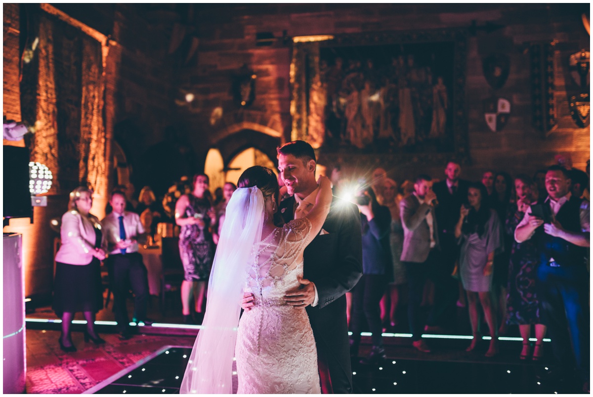 Bride and groom's First Dance at Peckforton Castle.