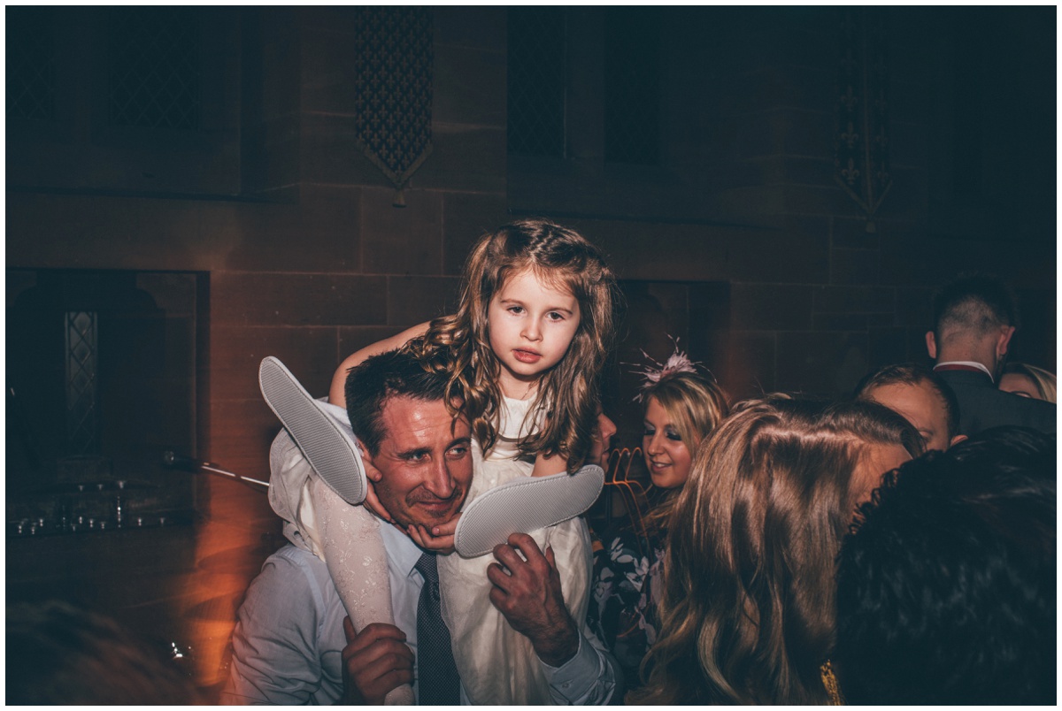 Guests dance the night away at Peckforton Castle wedding.