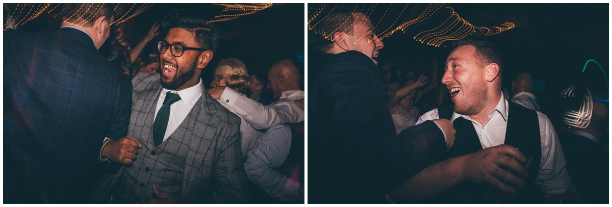 Guests dance the night away at Peckforton Castle wedding.