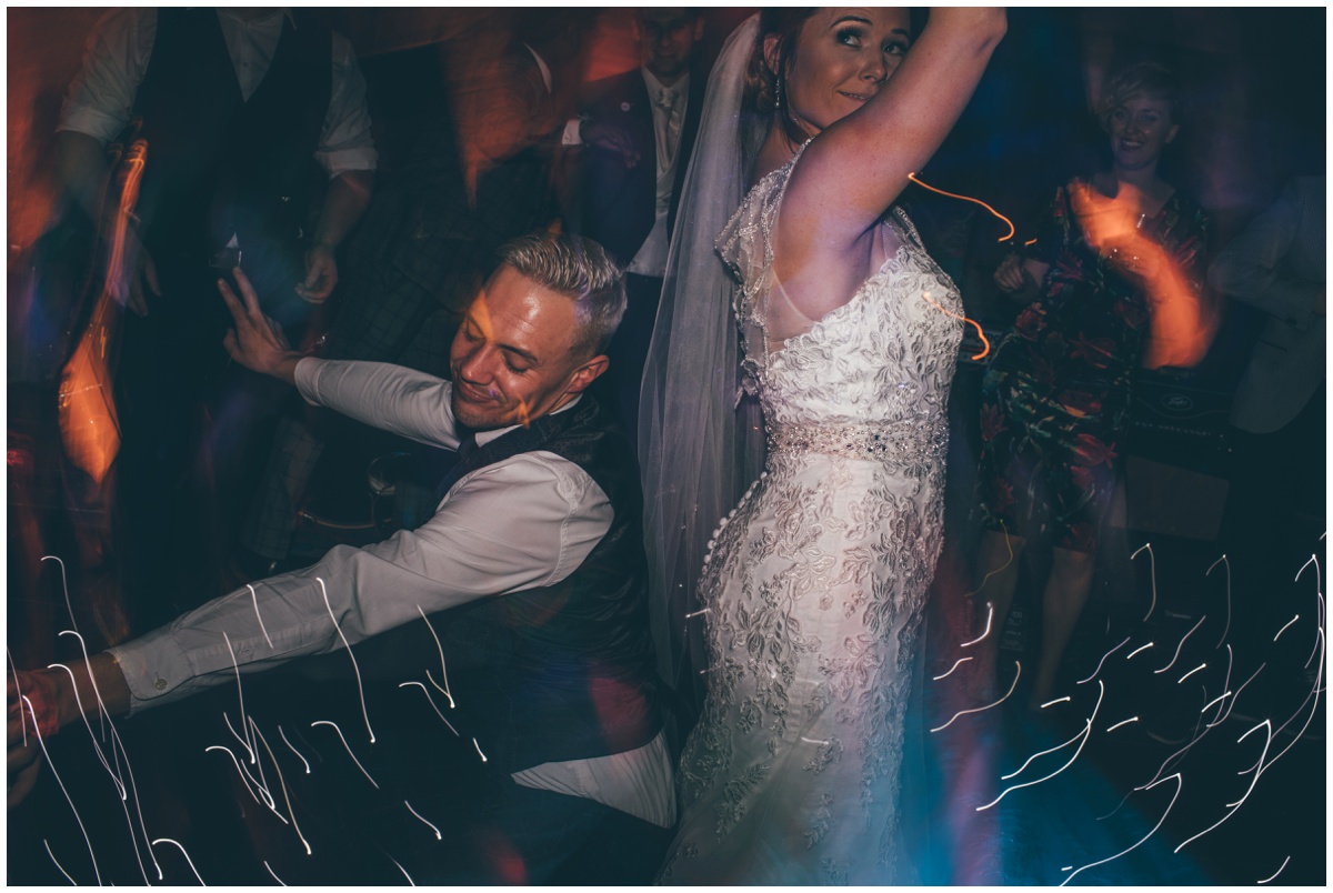 A fun party at the evening reception at Peckforton Castle in Cheshire.