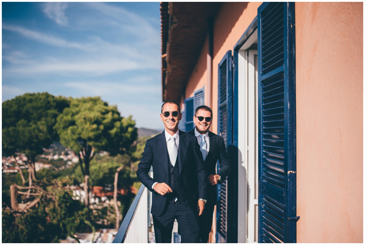 Groom gets ready for his Italian wedding in Santa Maria Di Castellabate.