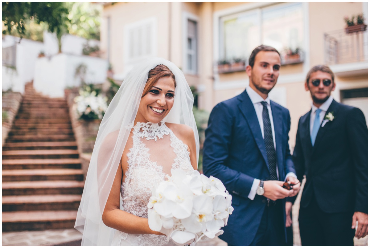 Bride and her guests at Italian destination wedding.