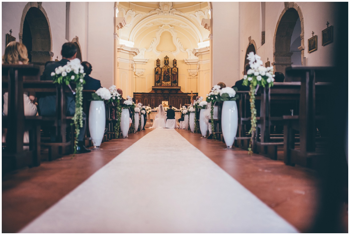 Beautiful destination wedding ceremony in Santa Maria Di Castellabate, Italy.