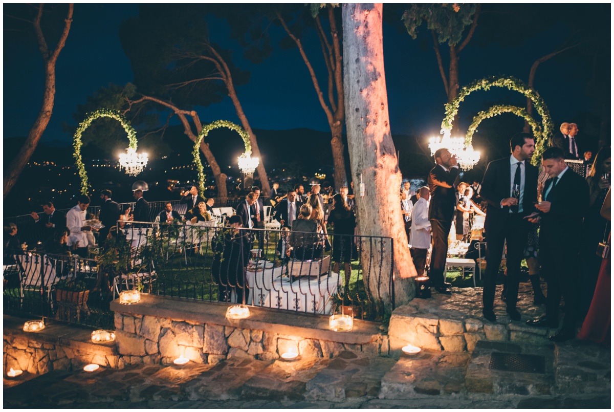 Beautiful Hotel Garden Riviera wedding set-up at an Italian Destination wedding.