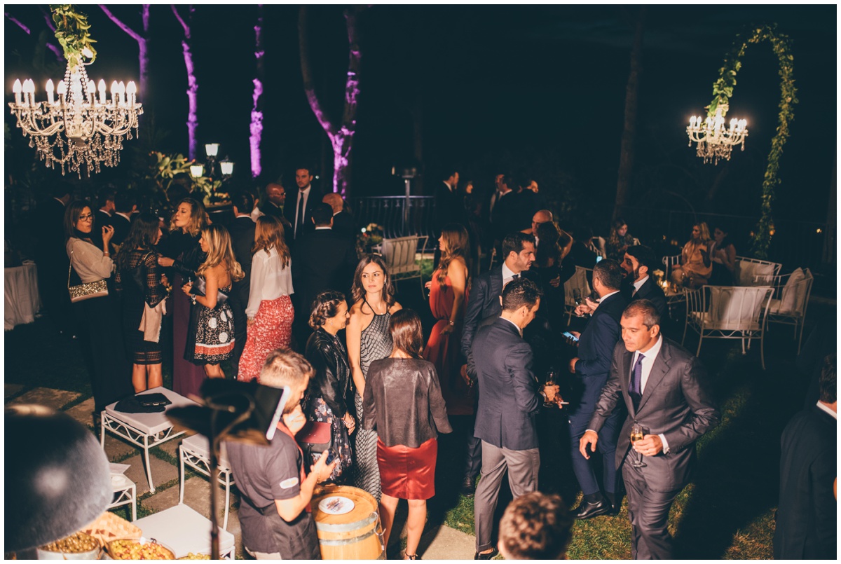 Italian wedding guests enjoying the reception.