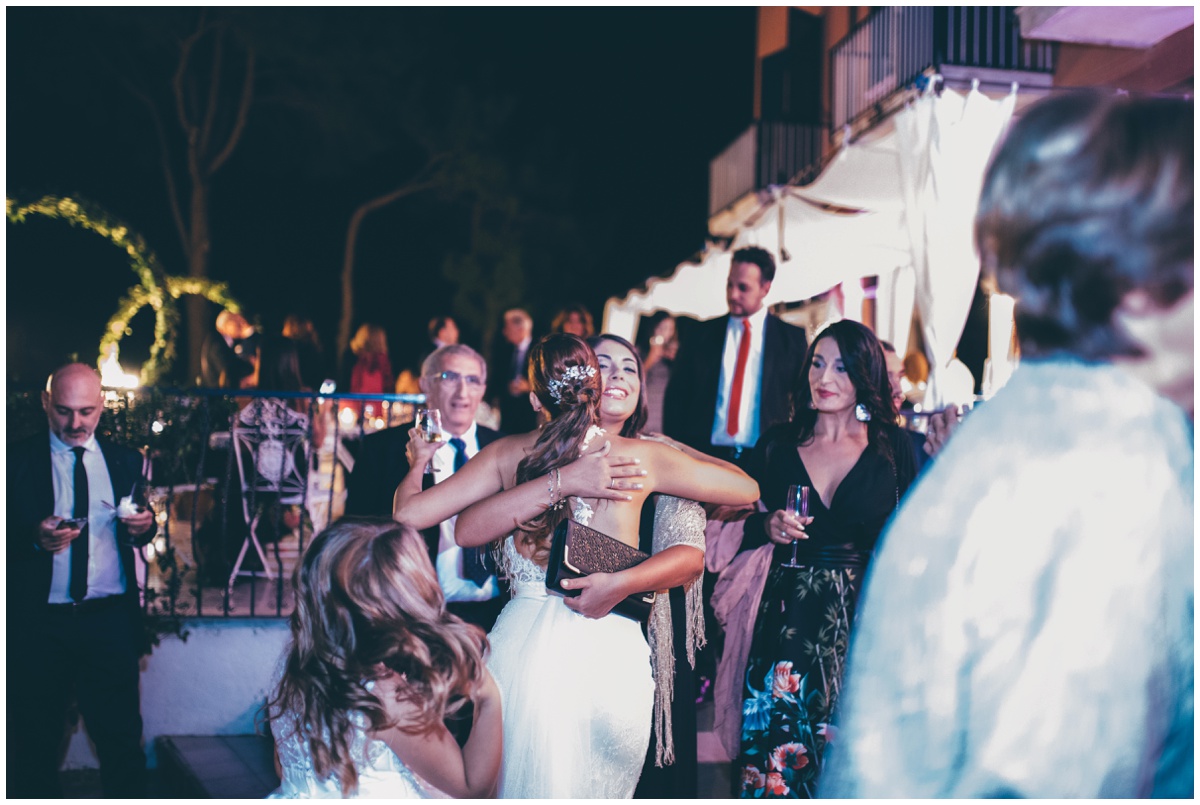 Italian wedding guests enjoying the reception.