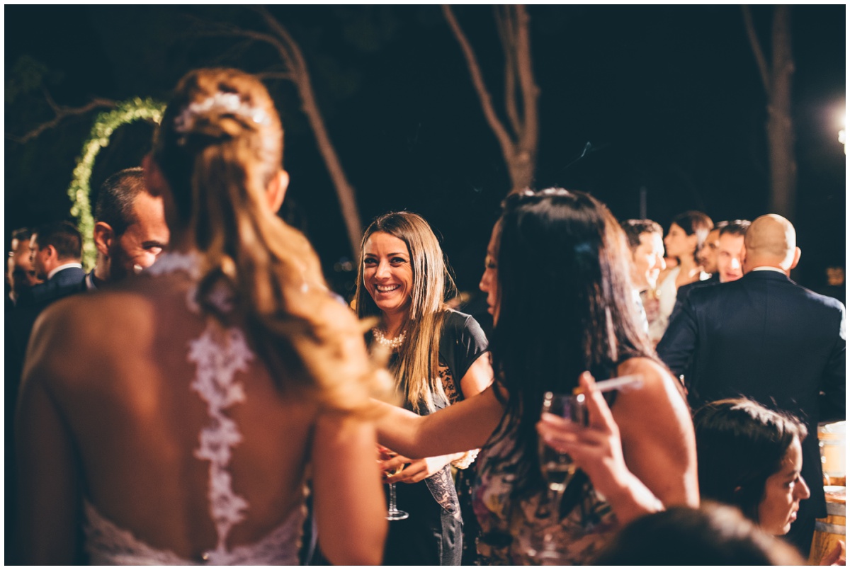 Italian wedding guests enjoying the reception.