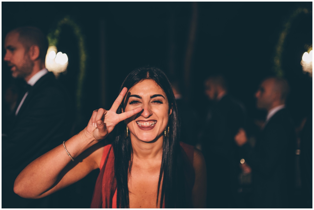 Partying guests at the Italian destination wedding.