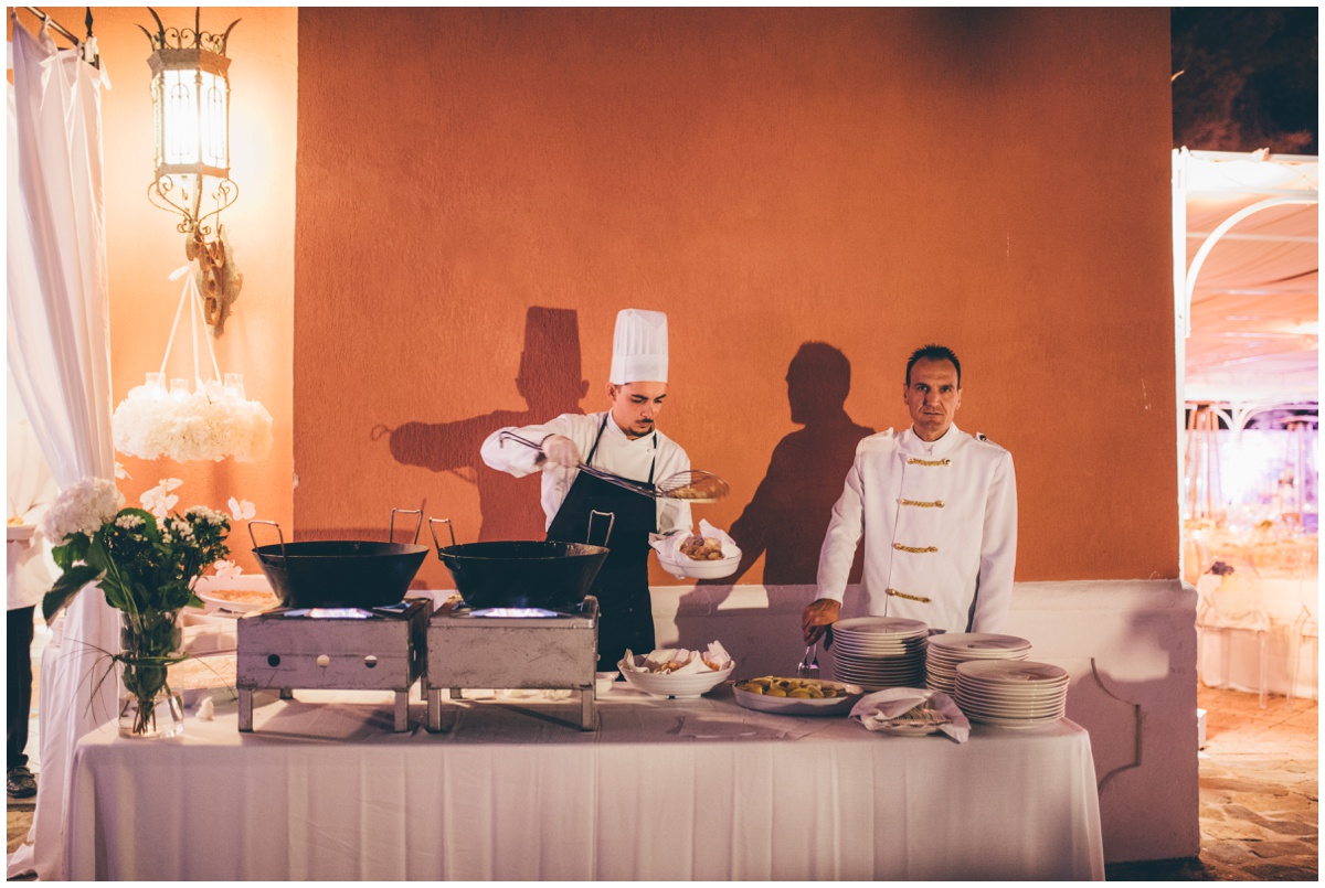 Italian foods at beautiful destination wedding.