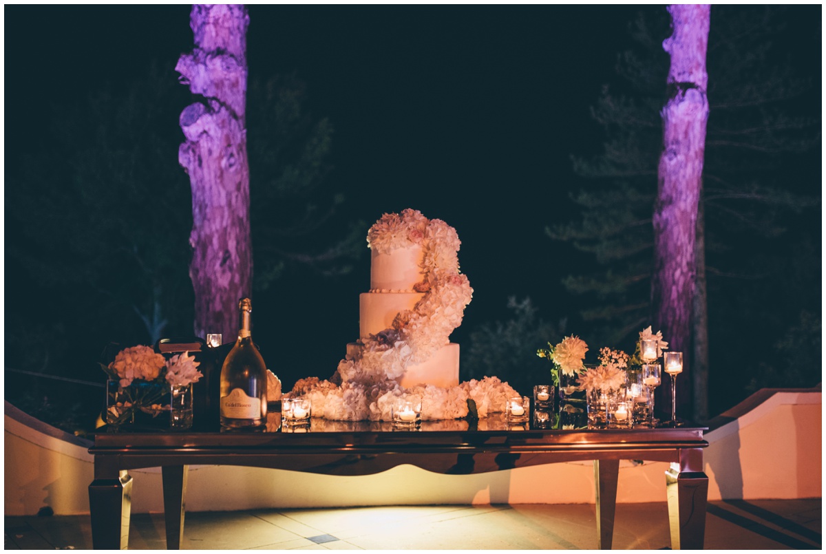 Stunning Italian wedding cake at the destination wedding.