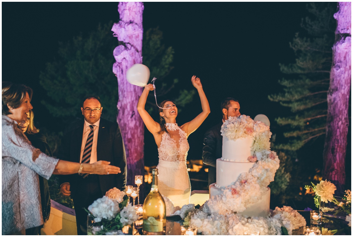 Beautiful bride celebrates on her wedding day.