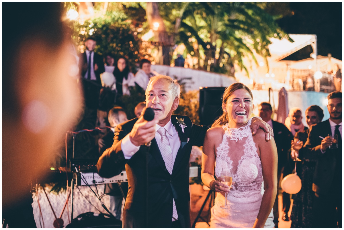 Gorgeous outdoor Father of the bride speech at an Italian destination wedding..