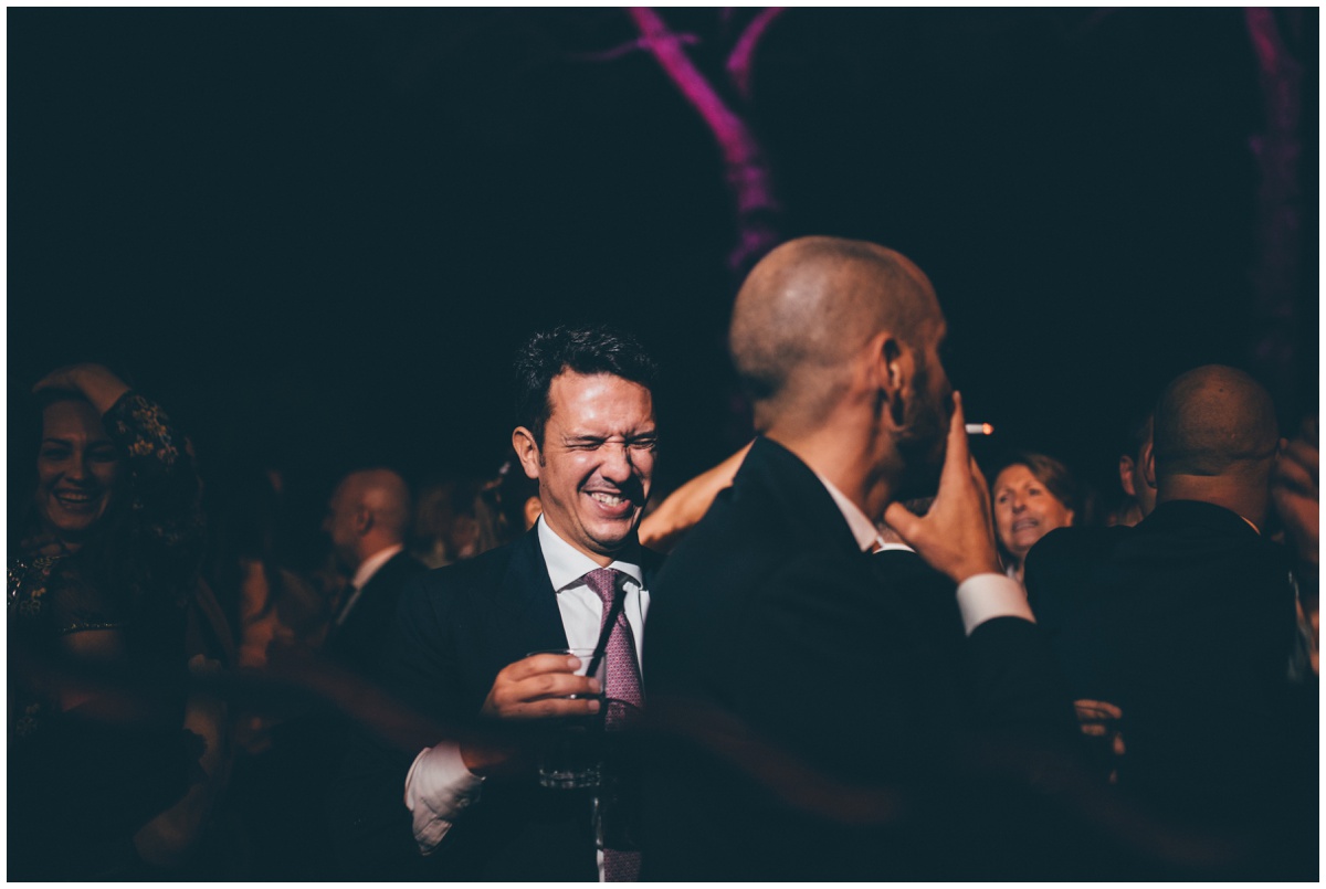 Partying guests at the Italian destination wedding.
