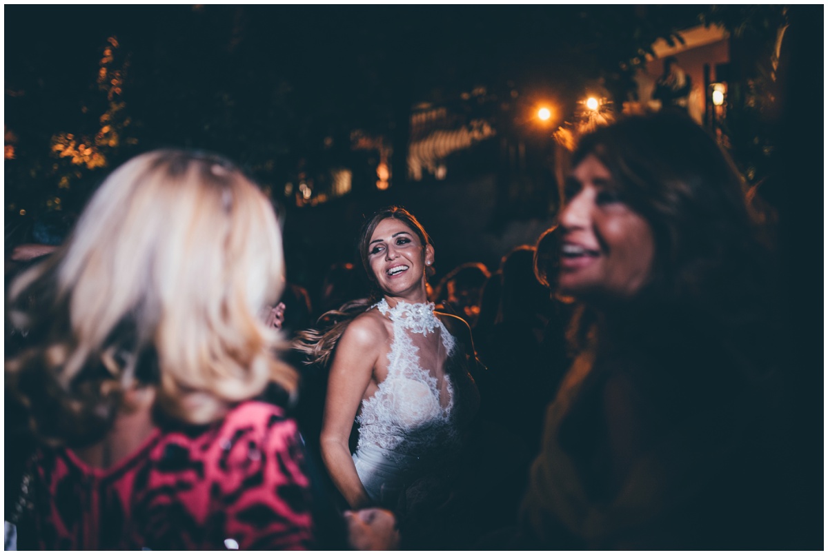Partying guests at the Italian destination wedding.