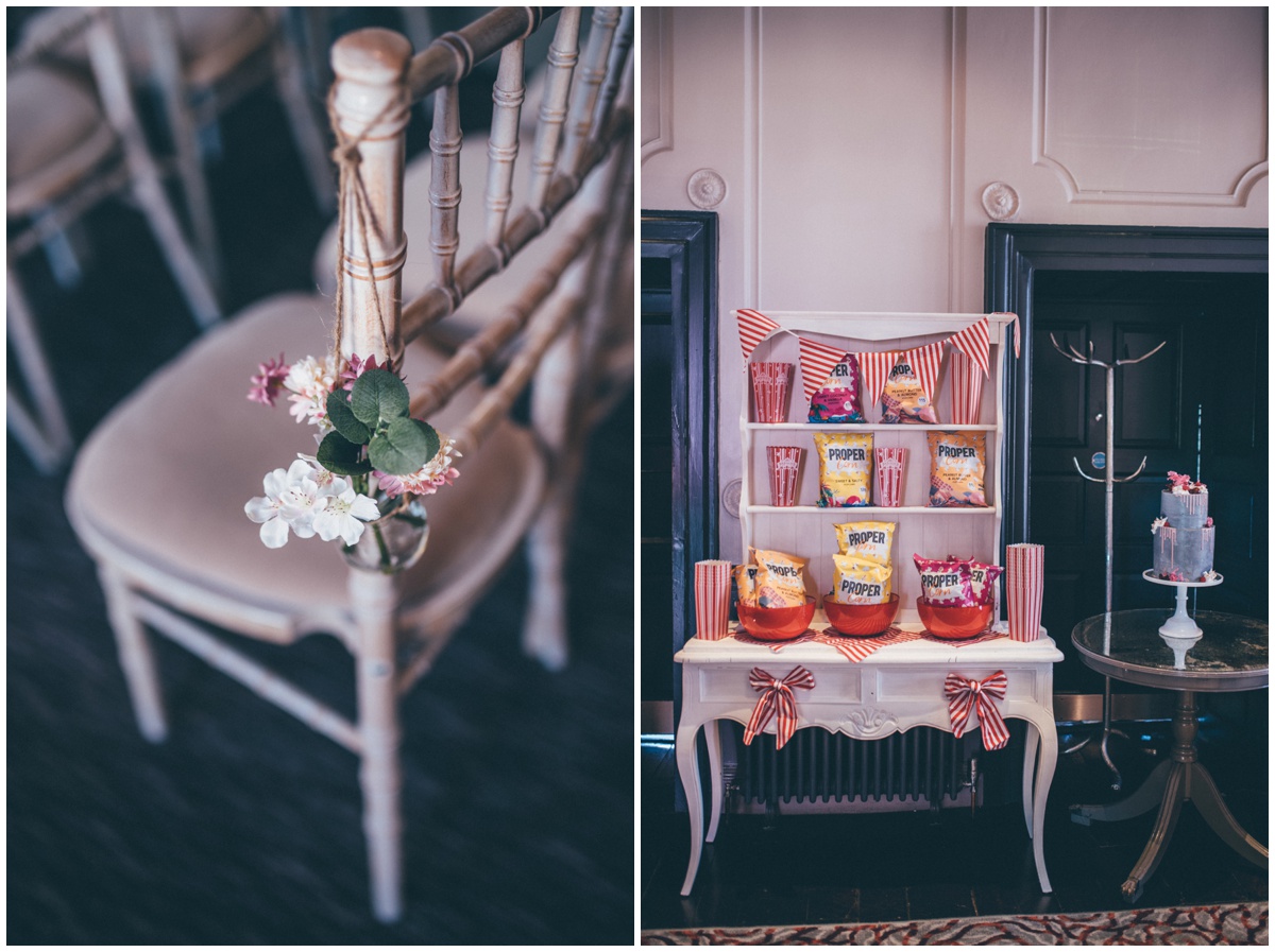 Wedding popcorn stand at Oddfellows in Chester.
