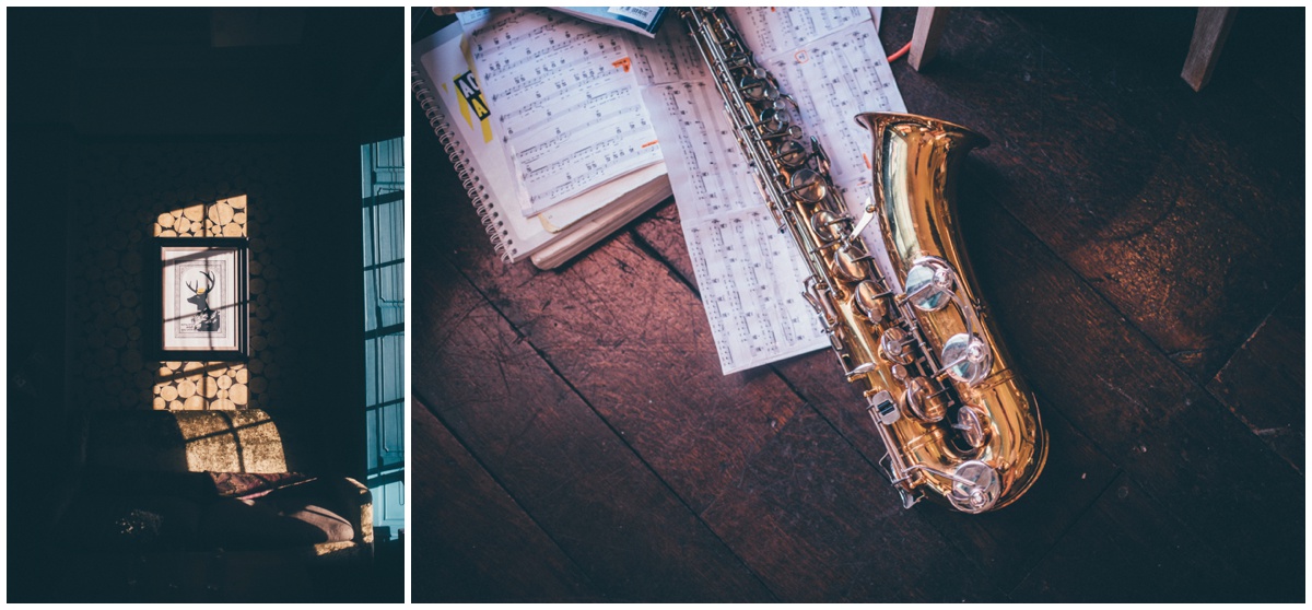 Saxophonist at Oddfellows wedding in Chester City Centre.