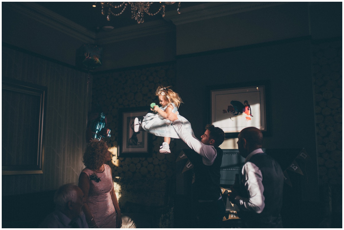 Wedding guests enjoy the wedding reception at Oddfellows in Chester.