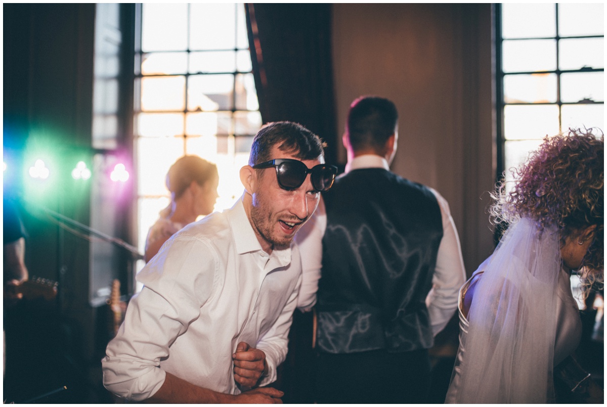 Wedding guests dancing at Oddfellows city centre wedding.