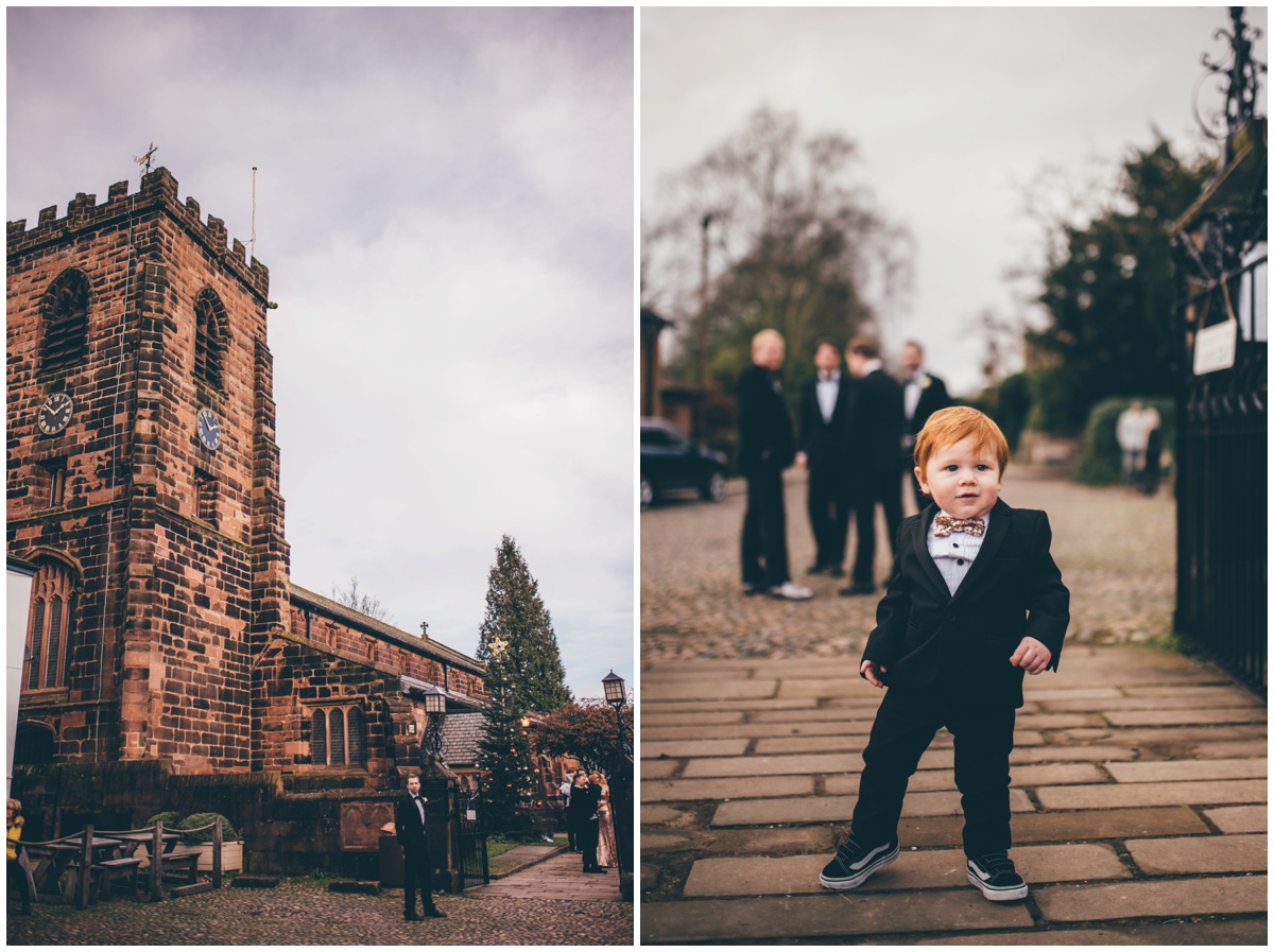Church in Knutsford on New Years Eve wedding morning.