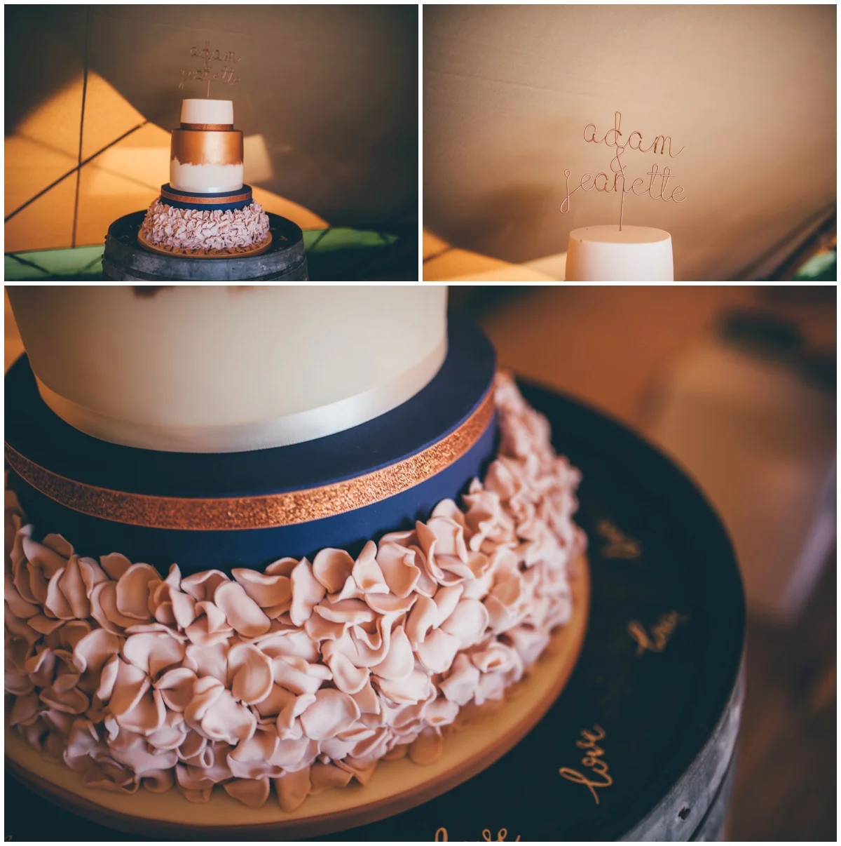 Stunning homemade wedding cake at a tipi wedding in Staffordshire.