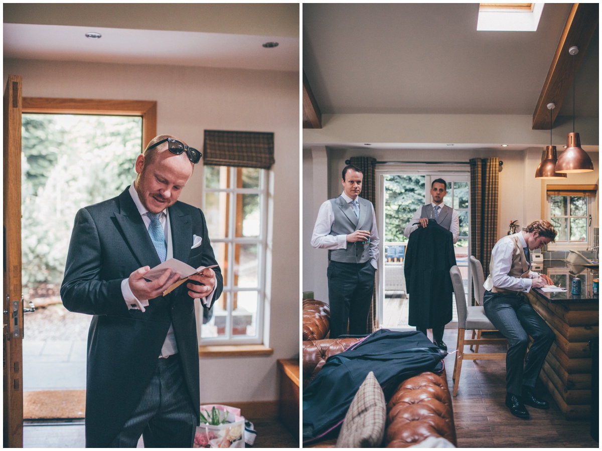 Groomsmen and guests get ready for the Merrydale Manor wedding.