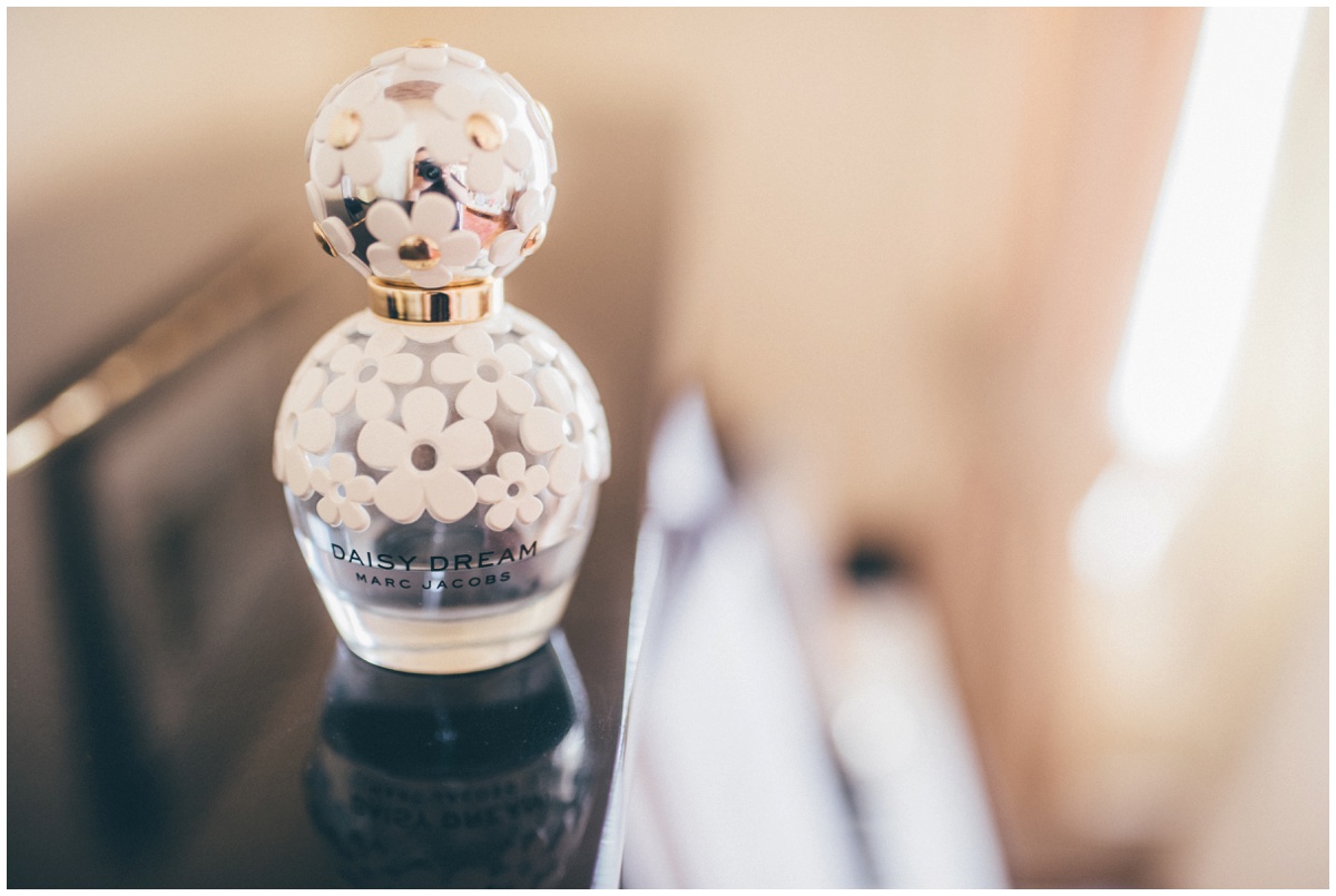 Mark Jacobs perfume bottle for Cheshire bride.