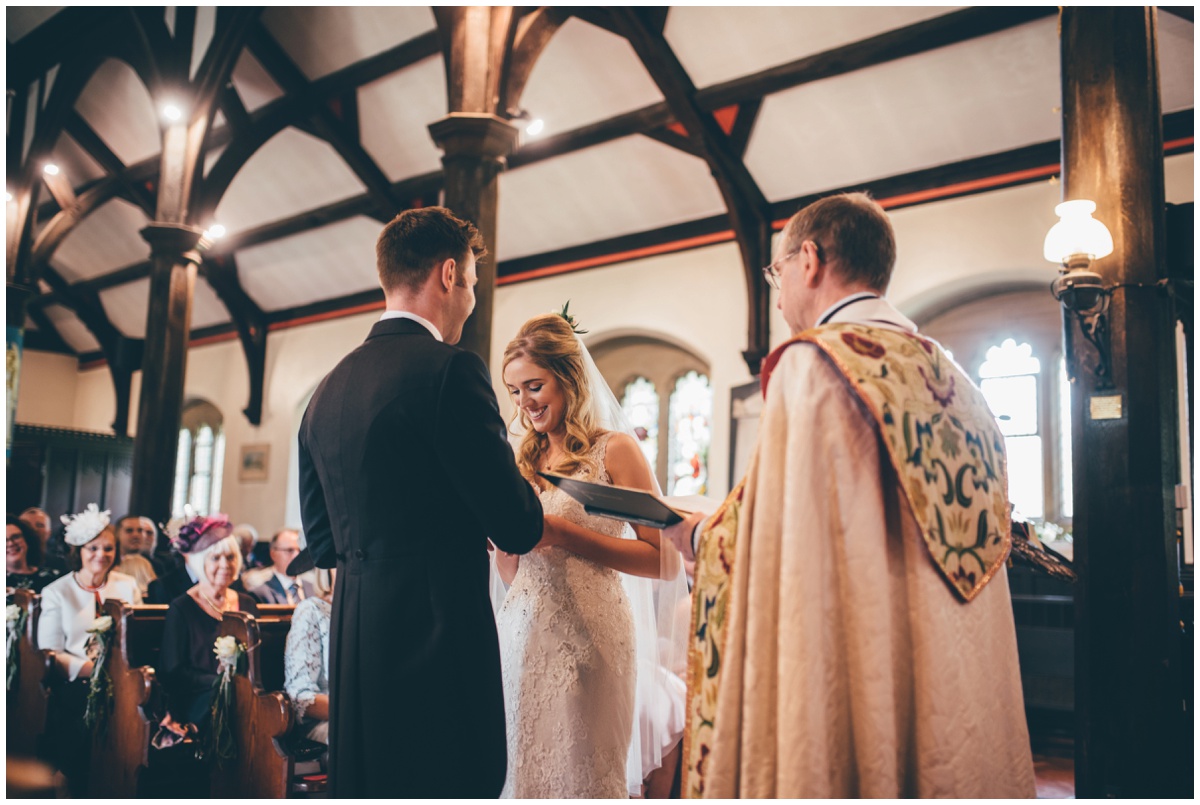 Wedding ceremony in St Mary's Church in Cheshire.