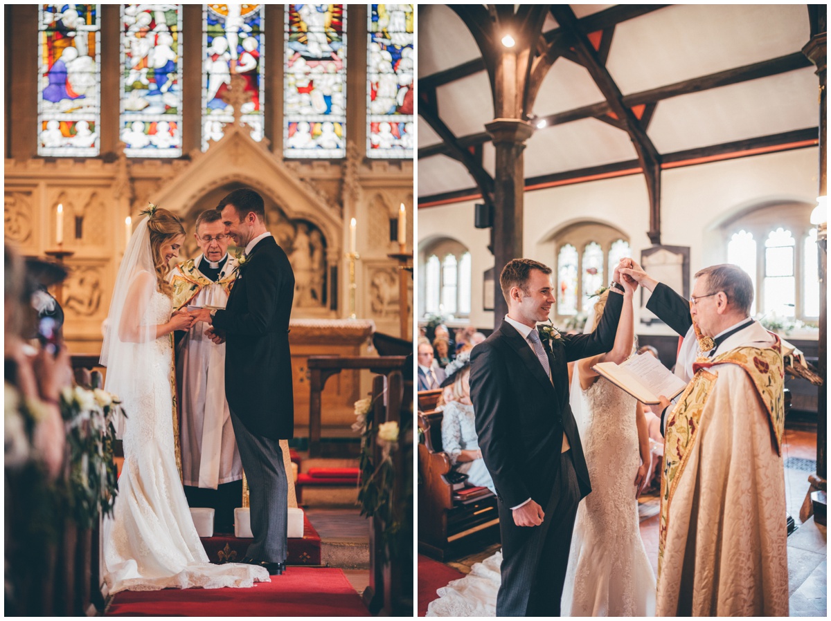 Wedding ceremony in St Mary's Church in Cheshire.