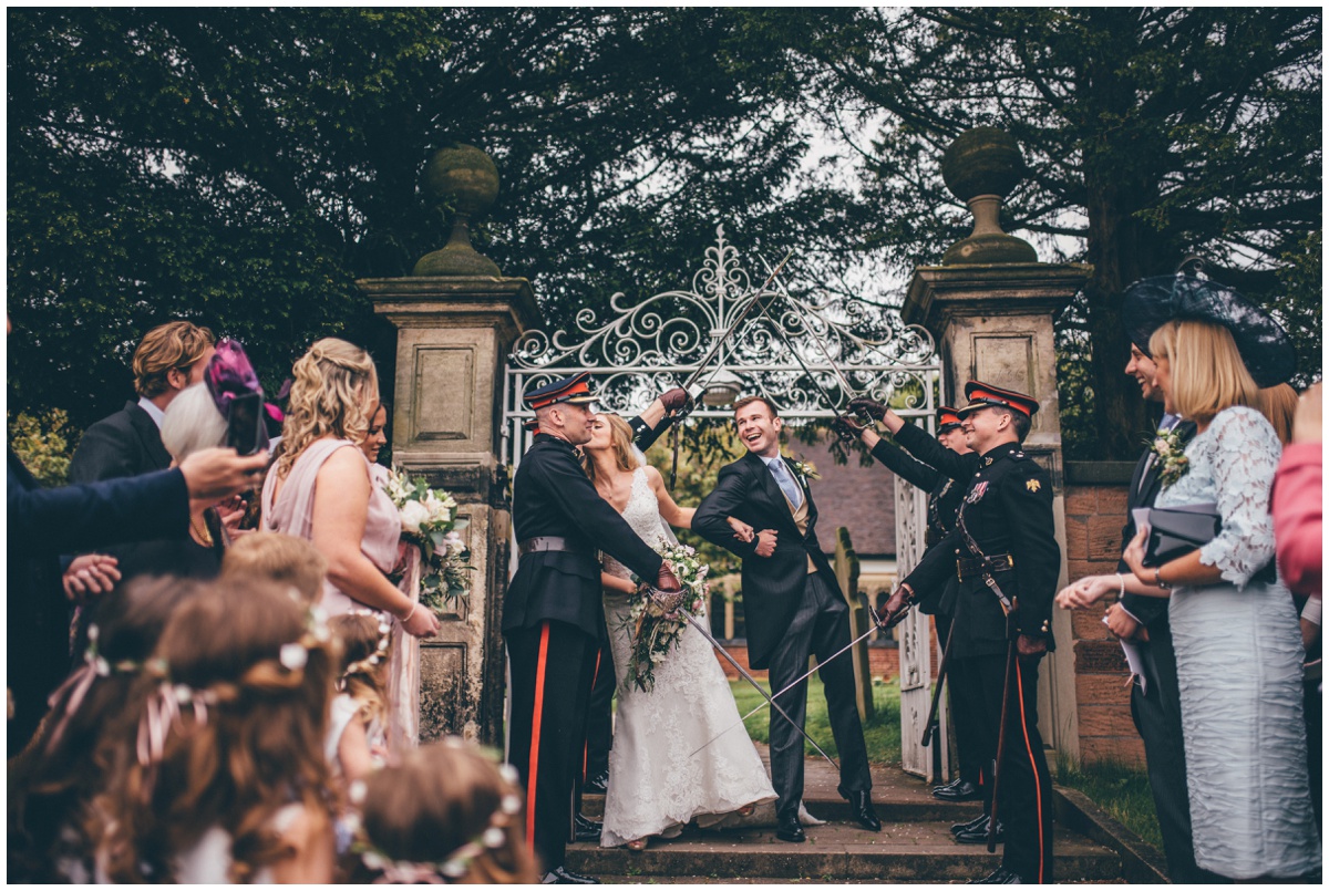 Wedding ceremony in St Mary's Church in Cheshire.
